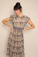 70s Purple Paisley Gauze Dress