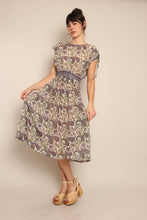 70s Purple Paisley Gauze Dress
