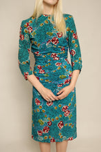 40s Patricia Fair Vivid Blue Floral Rayon Dress