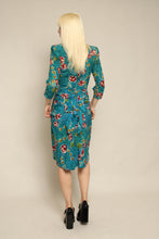 40s Patricia Fair Vivid Blue Floral Rayon Dress
