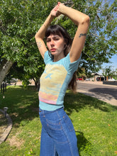 70s Bird Print Space Dye Sweater