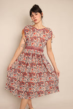 70s Red Paisley Gauze Dress