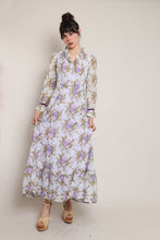 70s Lavender Floral Dress