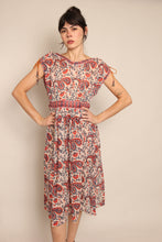 70s Red Paisley Gauze Dress