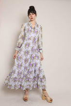 70s Lavender Floral Dress