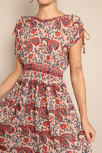70s Red Paisley Gauze Dress