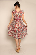 70s Red Paisley Gauze Dress