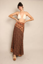 70s Block Print Wrap Skirt