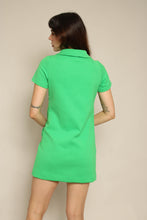 1970s Green Mod Mini Dress With Accent Collar