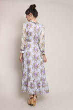 70s Lavender Floral Dress