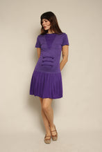 1960s Purple Drop Waist Mod Dress