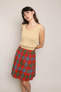 80s Plaid Fringe Skirt