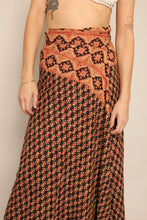 70s Block Print Wrap Skirt