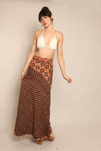70s Block Print Wrap Skirt