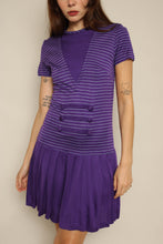 1960s Purple Drop Waist Mod Dress