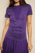 1960s Purple Drop Waist Mod Dress