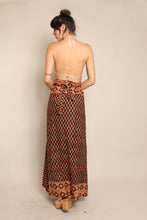 70s Block Print Wrap Skirt