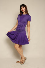1960s Purple Drop Waist Mod Dress