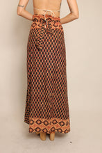 70s Block Print Wrap Skirt