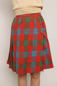 80s Plaid Fringe Skirt