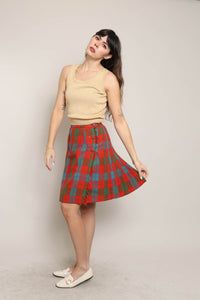 80s Plaid Fringe Skirt