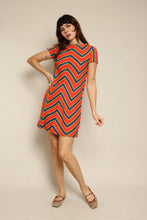 1960s Sue Brett Bold Chevron Striped Mod Shift Dress