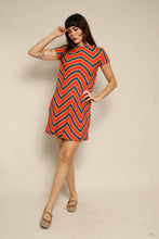 1960s Sue Brett Bold Chevron Striped Mod Shift Dress