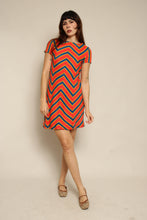 1960s Sue Brett Bold Chevron Striped Mod Shift Dress