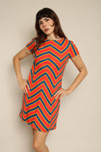 1960s Sue Brett Bold Chevron Striped Mod Shift Dress