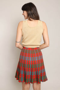 80s Plaid Fringe Skirt