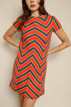1960s Sue Brett Bold Chevron Striped Mod Shift Dress