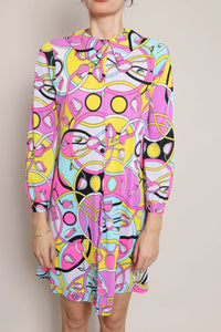 60s Psychedelic Print Dress