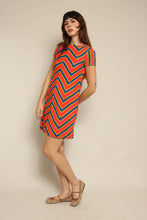 1960s Sue Brett Bold Chevron Striped Mod Shift Dress