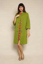 1960s Sebastian Avocado Green Knit Jacket With Large Buttons