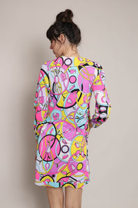 60s Psychedelic Print Dress