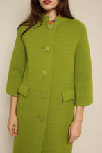 1960s Sebastian Avocado Green Knit Jacket With Large Buttons