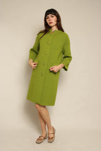 1960s Sebastian Avocado Green Knit Jacket With Large Buttons