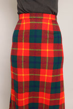 70s Plaid Knit Maxi Skirt