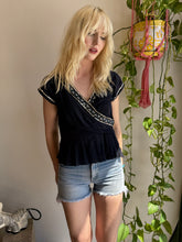 50s Black Gauze Patio Shirt