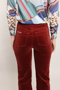 80s Bonjour Rust Velvet Pants