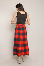 70s Plaid Knit Maxi Skirt