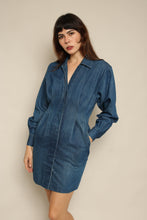 1990s Donna Karan Blue Jean Mini Dress