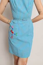 60s Rooster & Compass Rose Dress
