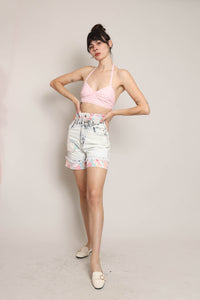80s Acid Wash Floral Shorts