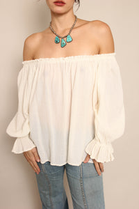70s Gauze Cotton Blouse