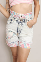 80s Acid Wash Floral Shorts