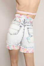 80s Acid Wash Floral Shorts