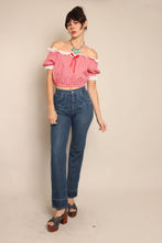 70s Red Gingham Crop Top