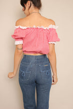 70s Red Gingham Crop Top