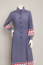 70s Border Print Dress